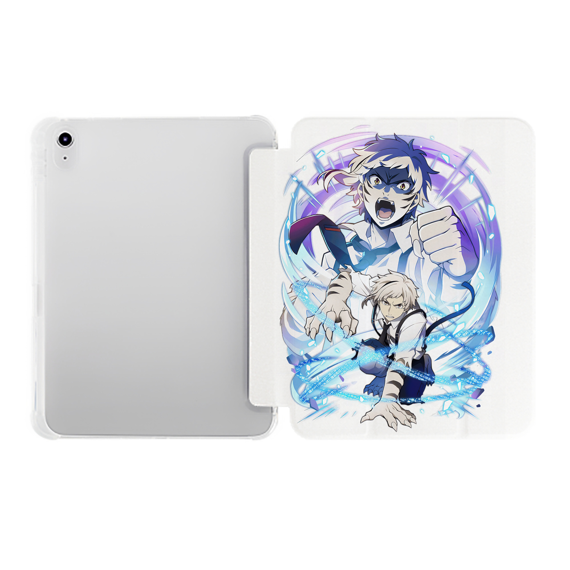 （画像用） 文豪ストレイドッグス Bungo Stray Dogs IPad ケース ペン収納付き 三つ折りスタンド PUレザー×シリコン 対応機種9.5/10.5/10.9インチ